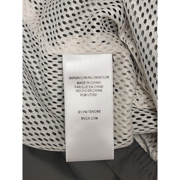 RVCA Windbreaker Rain Jacket Men's XL Gray Hooded Pockets Logo Lightweight Nylon - Picture 5 of 5